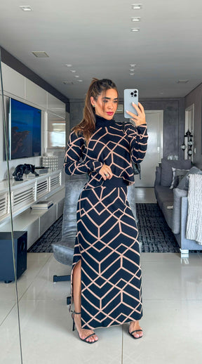 Cropped set and midi skirt in Dora modal yarn