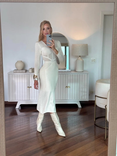 Vestido Tricot Modal Corselet Victória Marrom
