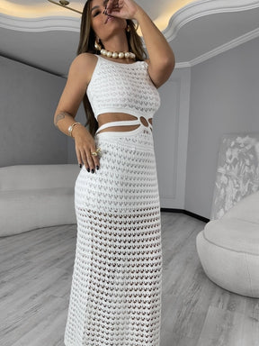 Vestido Longo Tricot Modal Leticia Branco